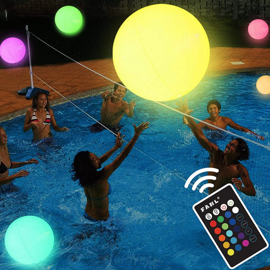 Luvgadgets-Pool Toys, LED Beach Ball Toy with 16 Color Changing Lights